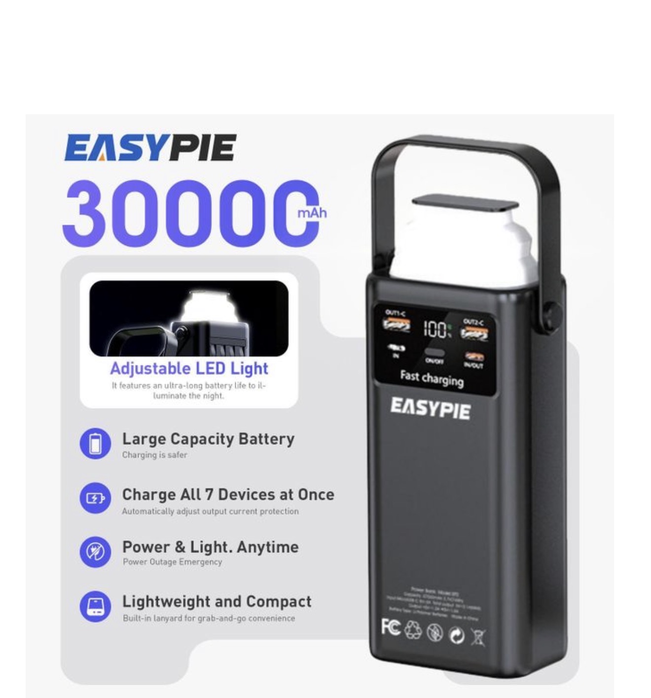 EASYPIE 30000mAh Power Bank