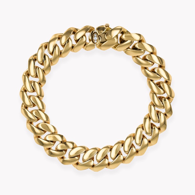 Fusion Polished Curb Link Bracelet (19cm) in 18ct Yellow Gold