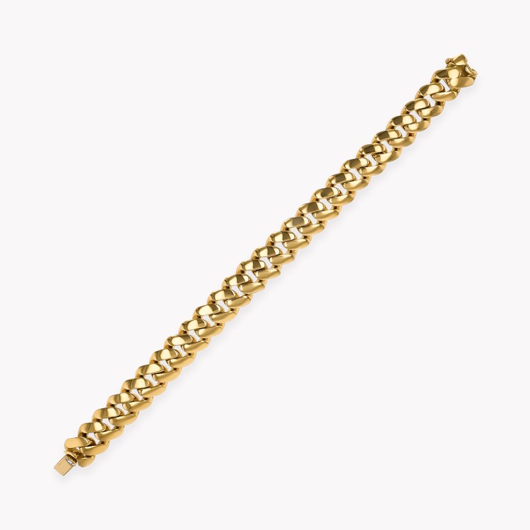 Fusion Polished Curb Link Bracelet (19cm) in 18ct Yellow Gold