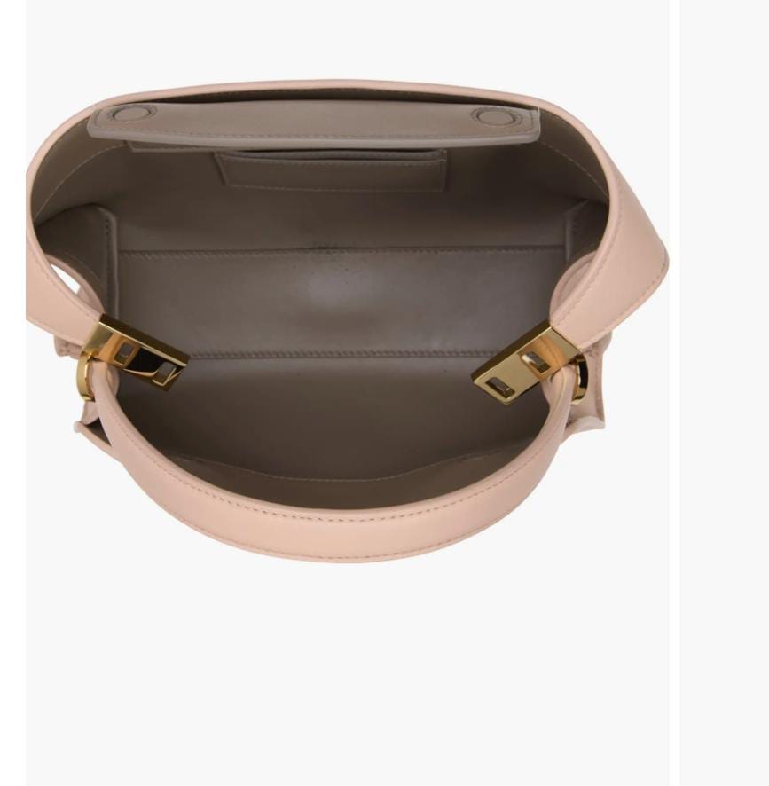 Color: Dusty Pink Warm Taupe   Extra Small Hug Leather Top Handle Bag FERRAGAMO