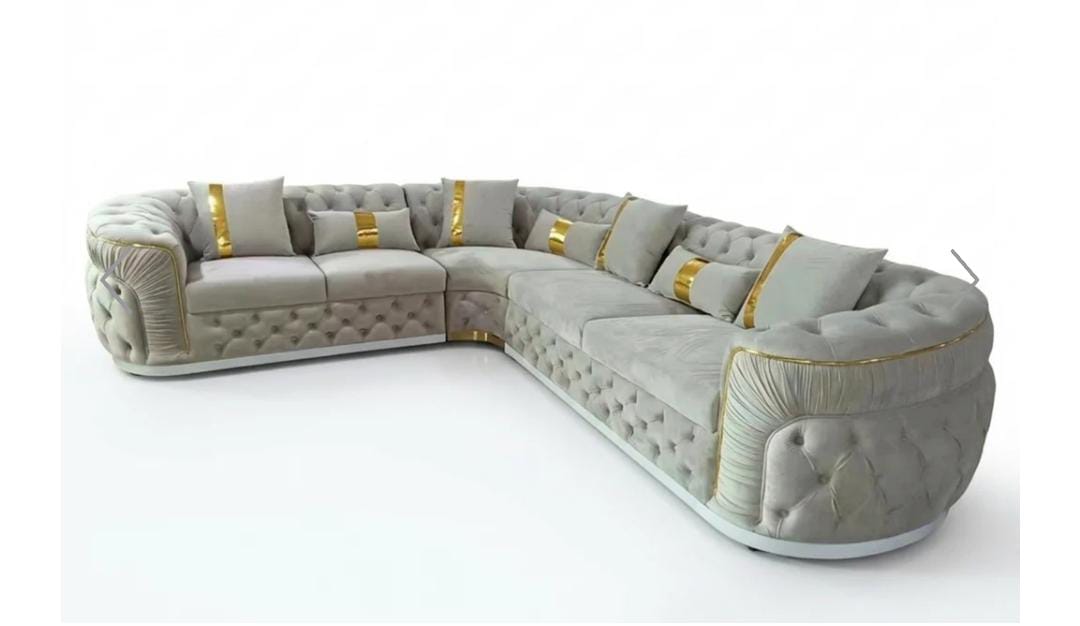 High End Velvet Fabric Sectional Sofa