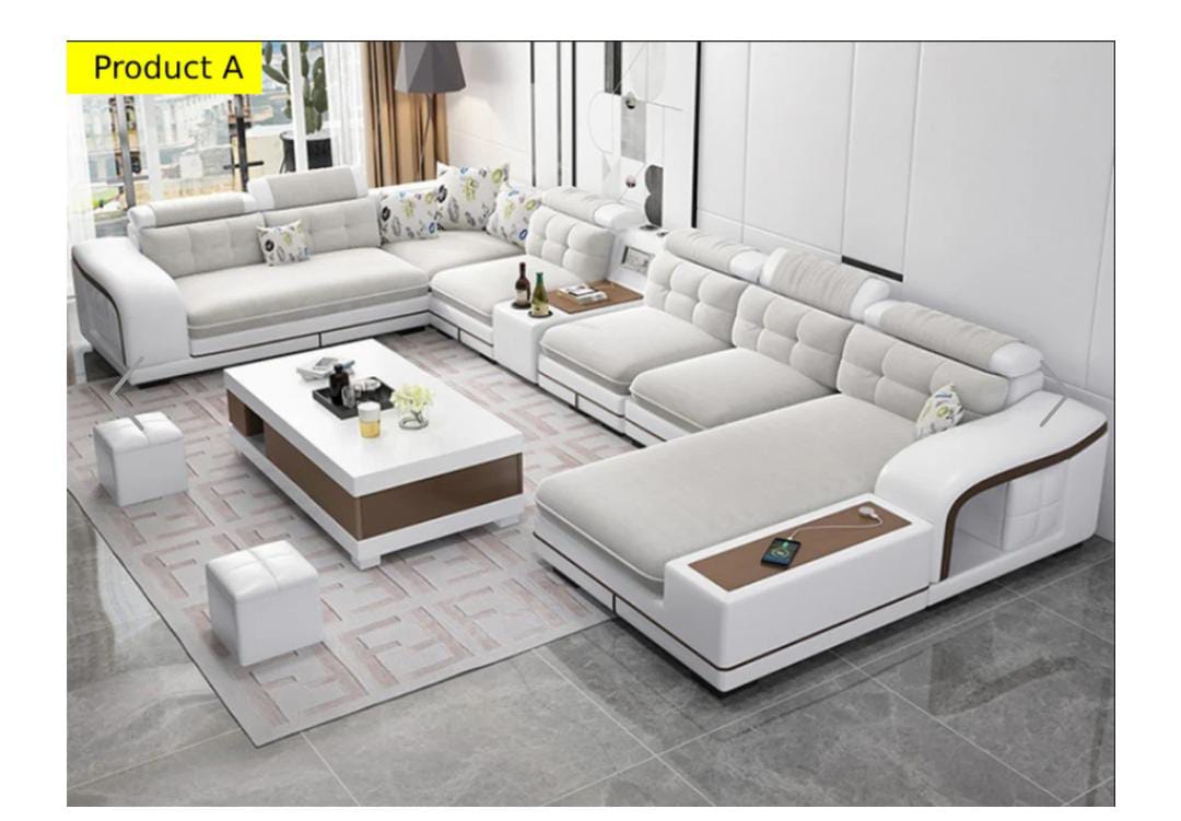 Modern Large Fabric Sectional Sofa