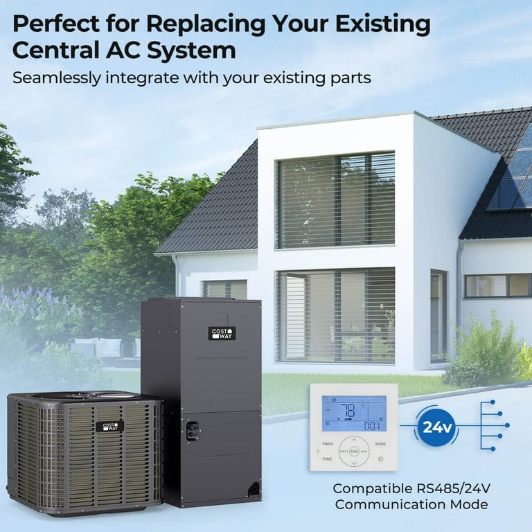 Costway 3 Ton 19 SEER2 Central Air Conditioner Heat Pump System with Air Handler Unit BTU:36000-Out of stock