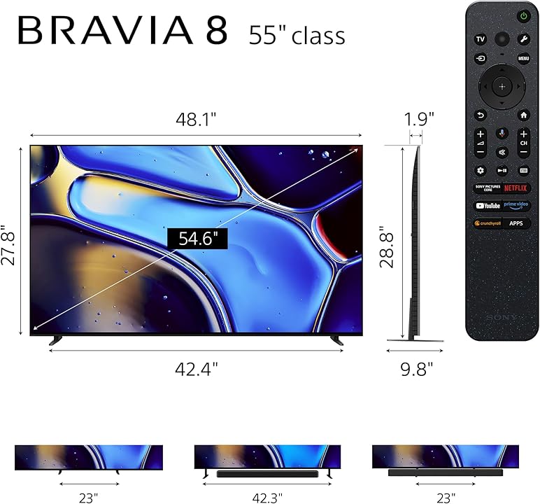 Sony 55 inch Bravia 8 OLED smart google TV ( k-55xr80) xr processor with AI technology. Dolby vision/Atmos exclusive...