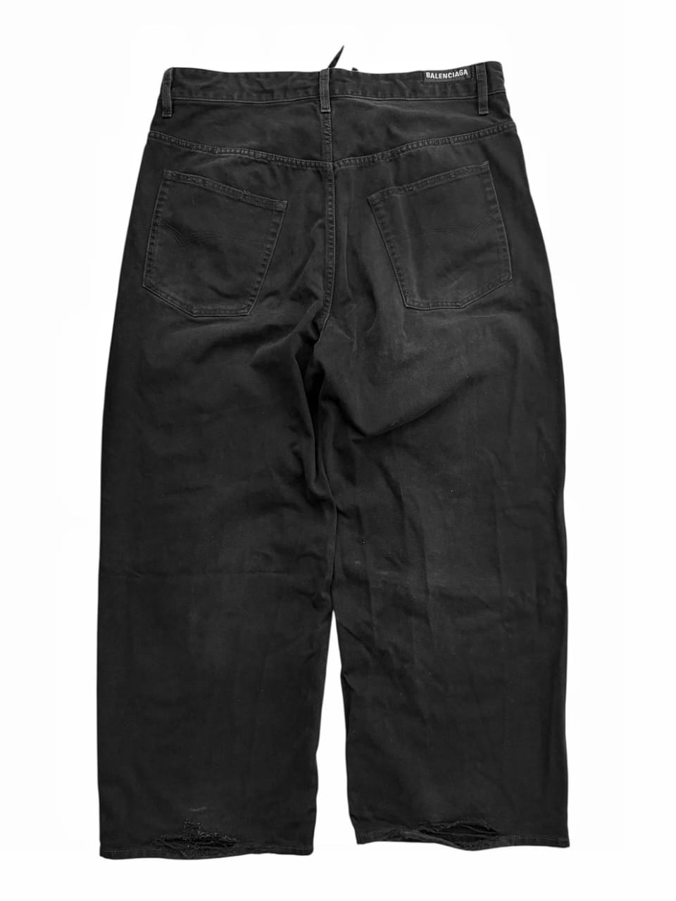 2024 Baggy Wide Leg Black Denim w Drawstring Regular