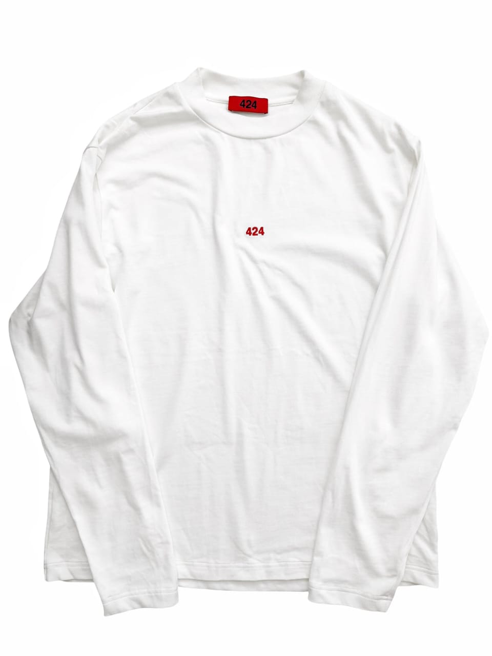 Center Embroidered Logo Long Sleeve White regular