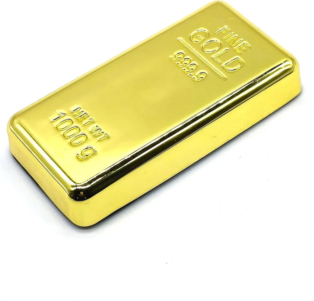 Weight: Approximately 250 grams (8.04 troy ounces); designed to resemble the look and feel of a real gold bar