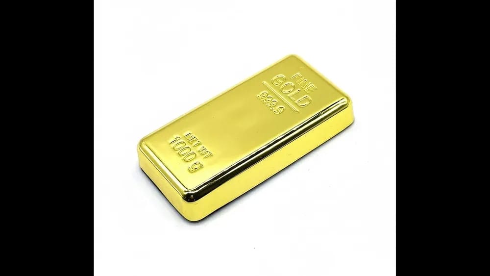 Weight: Approximately 250 grams (8.04 troy ounces); designed to resemble the look and feel of a real gold bar