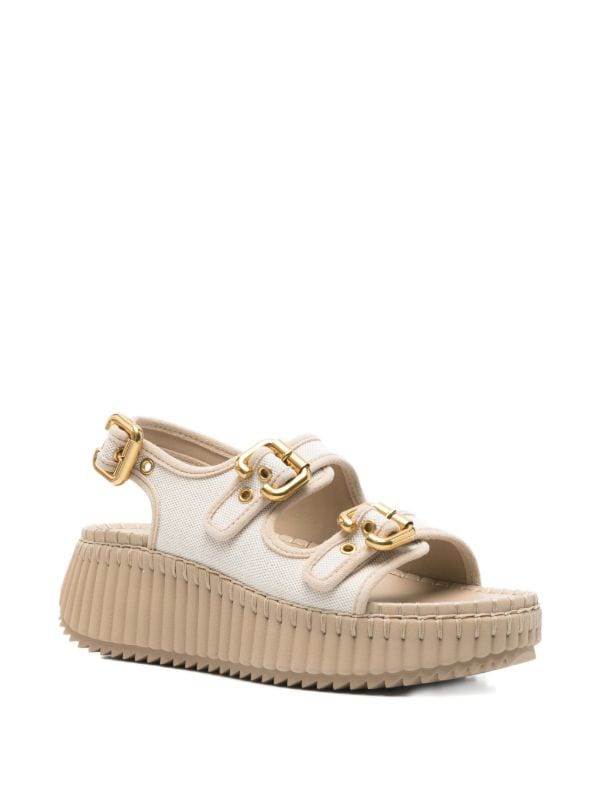Chloé Nama buckle flatform sandals