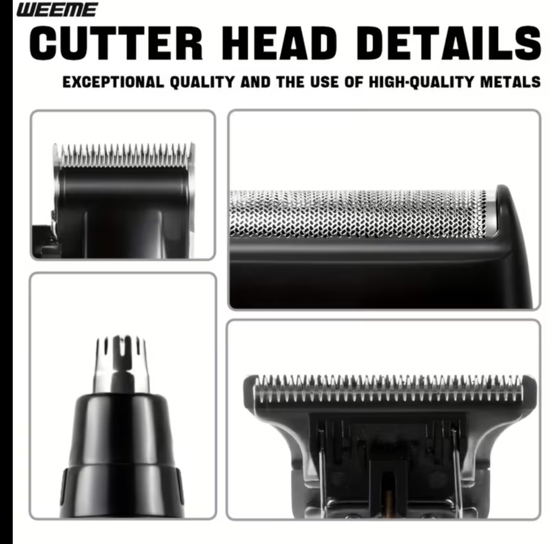 WEEME 4pcs Man's Grooming Kit Electric Hair Clipper + Beard Trimmer + Shaver + Nose Hair Trimmer, USB Rechargeable with LCD Display I Perfect Gift for Dad, Husband, Boyfriend (Father's Day/Birthday)