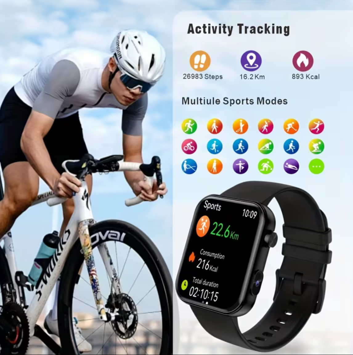 SENBONO New Smart Watch Capable Of Shooting Videos, with A 300K Pixel Camera, 512MB Memory for Storing Video And Photo, Dynamic Video Background, Download And Play Music, Wireless Call Smartwatch, Multiple Functions, Ideal Gift for Men Women Brand Official