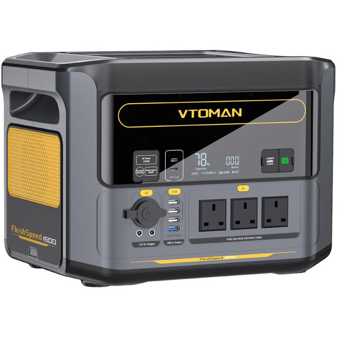 VTOMAN FlashSpeed 1500 Power Station and Solar Generator 1548Wh/1500W