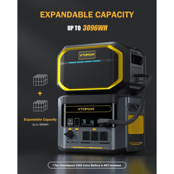 VTOMAN FlashSpeed 1500 Power Station and Solar Generator 1548Wh/1500W
