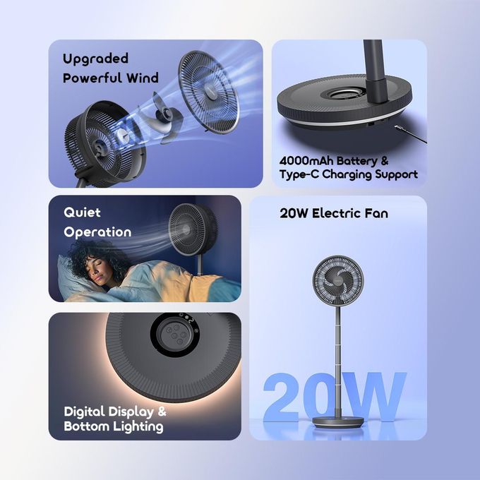 Oraimo Power Turbo 4000mAh Portable Folding Fan