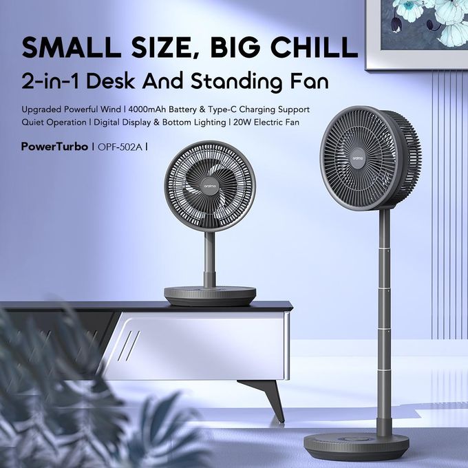 Oraimo Power Turbo 4000mAh Portable Folding Fan