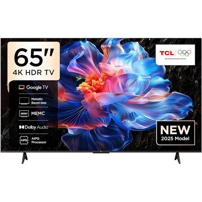 TCL 65-Inch LED 4K UHD Smart TV (65P6K, 2025 Model) | Google TV, 60Hz Refresh Rate, HDR10, AiPQ Processor, Dolby Audio, MEMC, HDMI 2.1, Bluetooth 5.2, WiFi 5, Bezel-less Design 65P6K
