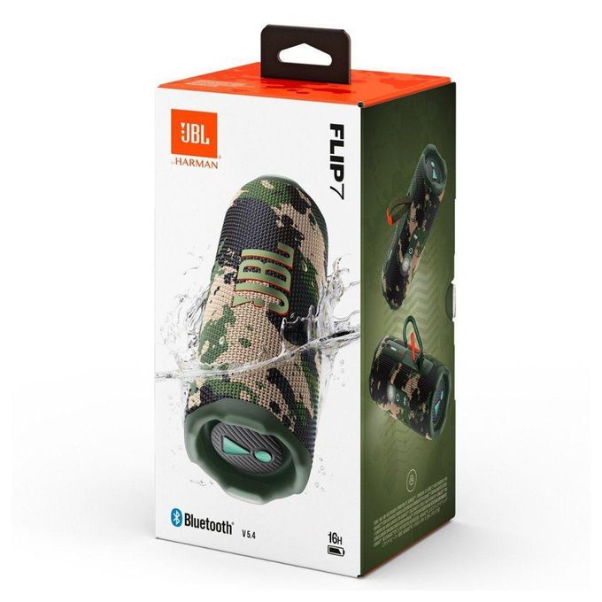 Jbl Flip 7 - Portable Waterproof and Drop-Proof Speaker, Bold Pro Sound with AI Sound Boost, 16Hrs of Playtime, and PushLock System