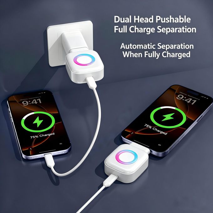 140W Fast Charging Auto-Disconnect USB-C Adapter, AI Smart Identification Overcharge Protection Charger Adapter with LED Indicator for All Type-C Phones, Laptops & Devices