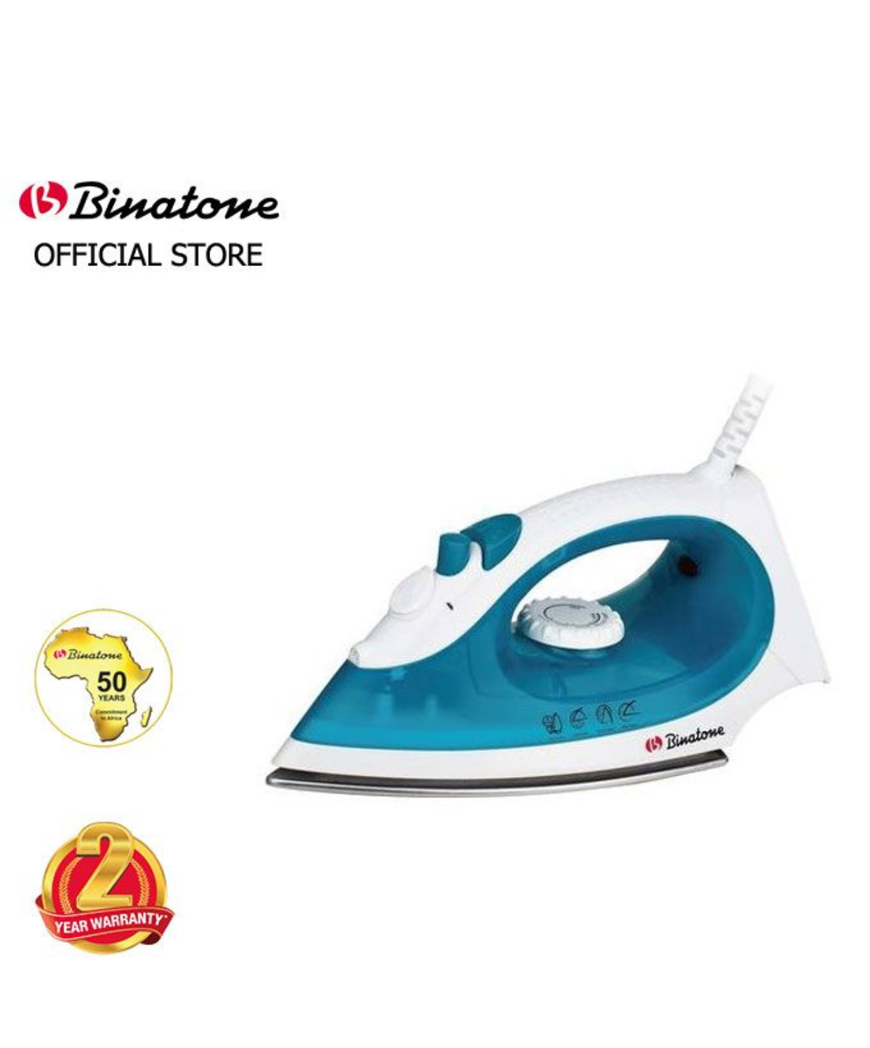 Binatone Binatone Smoother Gliding Steam Iron (SI-1605) - Blue + 2 Years Warranty.