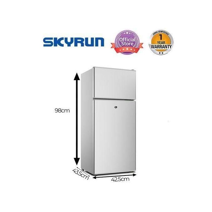 Skyrun 85 Litres Double Door Top Mount Fridge (BCD-108J) - Silver.