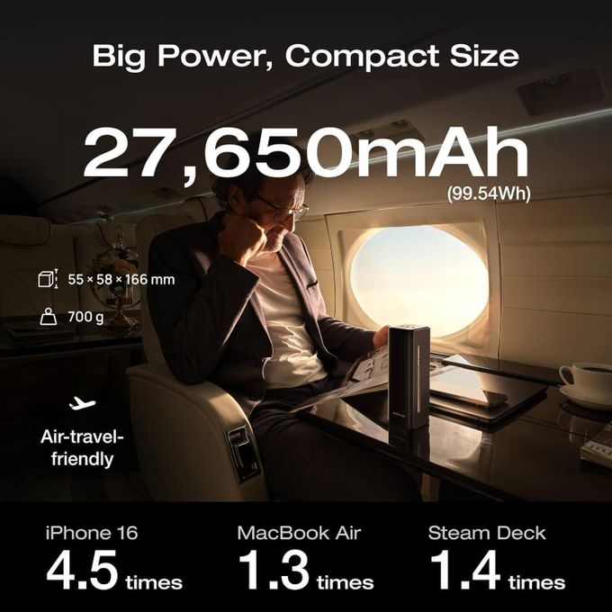 ECOFLOW Rapid Pro Power Bank (27650mAh, 300W, With Built-in Cable) For Macbook, Iphone, and More