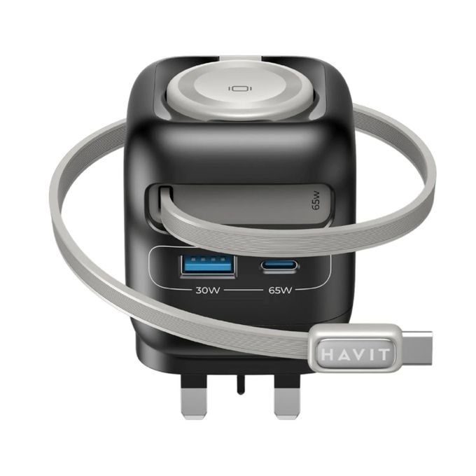 Havit 65W Charger Laptop Charger for Dell Macbook lenovo H_PSamsung iphone and Android charger with smartwatch apple iwatch smart charger for magnetic watch phones (UC252)