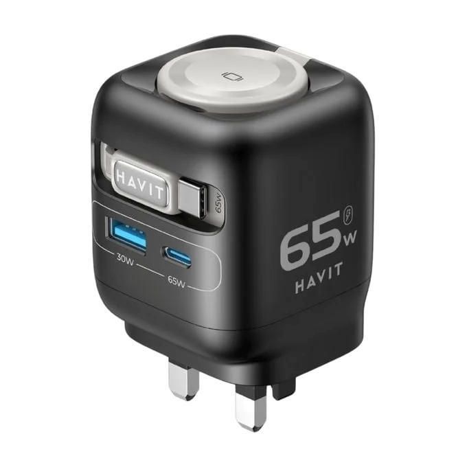 Havit 65W Charger Laptop Charger for Dell Macbook lenovo H_PSamsung iphone and Android charger with smartwatch apple iwatch smart charger for magnetic watch phones (UC252)