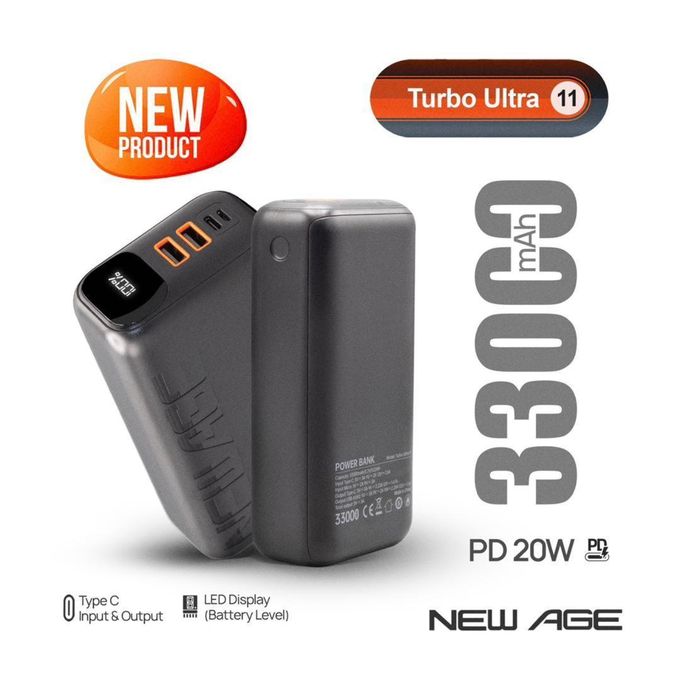 NewAge 33000mAh POWER BANK FAST CHARGE TYPE C INPUT & OUTPUT