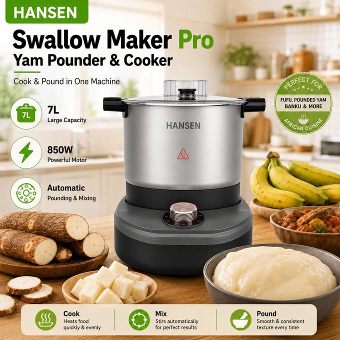 HANSEN 7L Swallow Maker- Fully Automatic -fufu/Eba/Yam Pounder