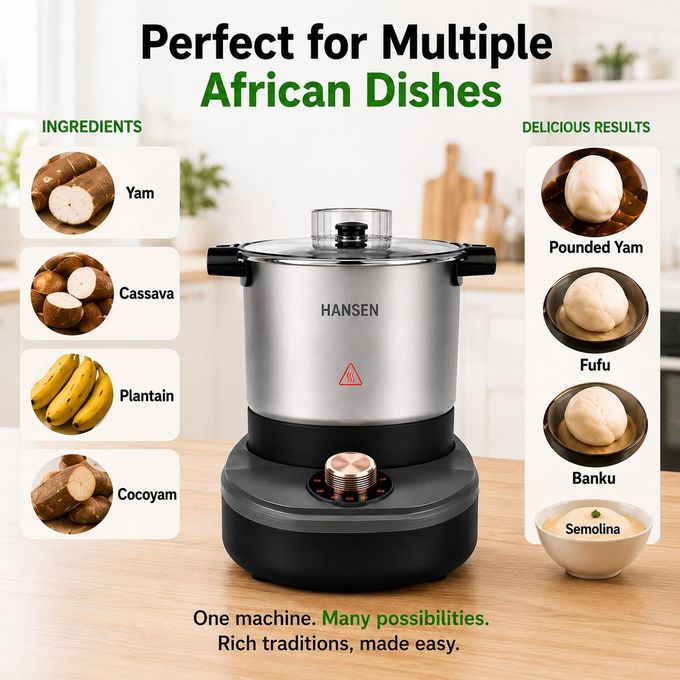 HANSEN 7L Swallow Maker- Fully Automatic -fufu/Eba/Yam Pounder