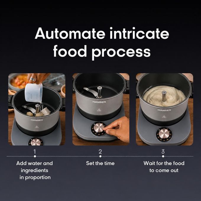 HANSEN 7L Swallow Maker- Fully Automatic -fufu/Eba/Yam Pounder